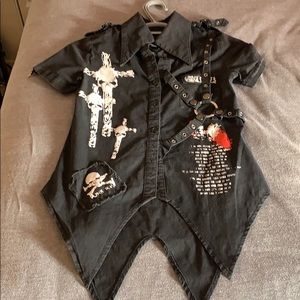 Punk Rave vintage goth top punk size small bdsm
